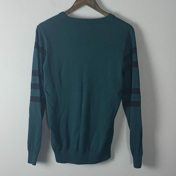 MORGAN HOMME Mens Green & Black Light Long Sleeve Sweater Size L H18-Timmy - Picture 6 of 8